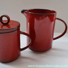 Load image into Gallery viewer, Villeroy &amp; Boch Large JUG and Smaller LIDDED JUG. 1980s Granada Design with Red Glaze 
