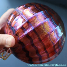 Load image into Gallery viewer, 1980s John Ditchfield Glasform Glass Ball with Clear Glass Hanging Loop - British Glass
