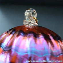 Load image into Gallery viewer, 1980s John Ditchfield Glasform Glass Ball with Clear Glass Hanging Loop - British Glass

