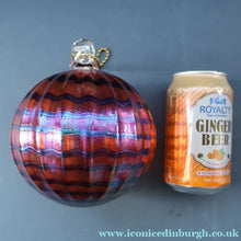 Load image into Gallery viewer, 1980s John Ditchfield Glasform Glass Ball with Clear Glass Hanging Loop - British Glass
