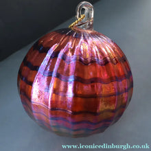 Load image into Gallery viewer, 1980s John Ditchfield Glasform Glass Ball with Clear Glass Hanging Loop - British Glass
