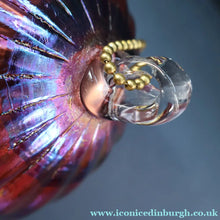 Load image into Gallery viewer, 1980s John Ditchfield Glasform Glass Ball with Clear Glass Hanging Loop - British Glass
