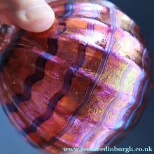 Load image into Gallery viewer, 1980s John Ditchfield Glasform Glass Ball with Clear Glass Hanging Loop - British Glass
