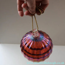 Load image into Gallery viewer, 1980s John Ditchfield Glasform Glass Ball with Clear Glass Hanging Loop - British Glass
