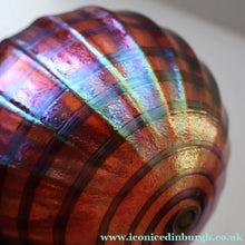 Load image into Gallery viewer, 1980s John Ditchfield Glasform Glass Ball with Clear Glass Hanging Loop - British Glass
