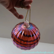 Load image into Gallery viewer, 1980s John Ditchfield Glasform Glass Ball with Clear Glass Hanging Loop - British Glass
