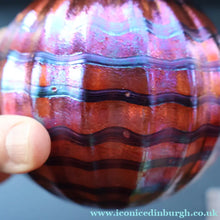 Load image into Gallery viewer, 1980s John Ditchfield Glasform Glass Ball with Clear Glass Hanging Loop - British Glass
