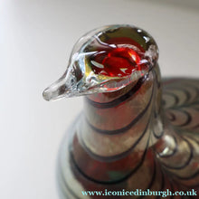 Load image into Gallery viewer, Large Vintage 1980s Finnish Glass Pheasant Bird. Nuutajarvi Sticker. Oiva Toikka Design
