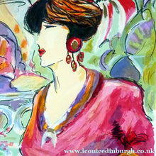 Load image into Gallery viewer, 1980s Pencil Signed Original Screenprint. Two Ladies Drinking Cocktails. Matisse Style 
