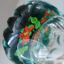 Load image into Gallery viewer, Large SCOTTISH Caithness Whitefriars Glass PERFUME BOTTLE. 1980s Red Clementis Design with Butterfly Cane
