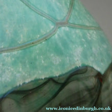 Load image into Gallery viewer, 1980s Maltese Mdina Lollipop Vase. Cloudy Opaque Glass with Undulating Grey Band. Height: 8 inches
