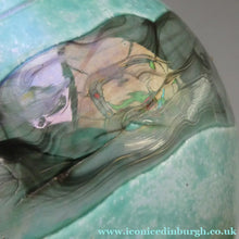 Load image into Gallery viewer, 1980s Maltese Mdina Lollipop Vase. Cloudy Opaque Glass with Undulating Grey Band. Height: 8 inches
