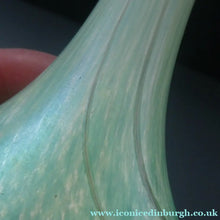 Load image into Gallery viewer, 1980s Maltese Mdina Lollipop Vase. Cloudy Opaque Glass with Undulating Grey Band. Height: 8 inches
