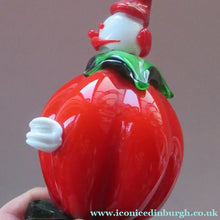 Load image into Gallery viewer, Vintage 1980s Murano Red Tomato Shape Glass Clown
