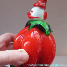 Load image into Gallery viewer, Vintage 1980s Murano Red Tomato Shape Glass Clown
