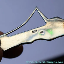 Load image into Gallery viewer, VERY RARE 1980s OLA GORIE Scottish Silver PLOUGH Brooch
