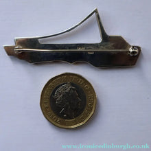 Load image into Gallery viewer, VERY RARE 1980s OLA GORIE Scottish Silver PLOUGH Brooch
