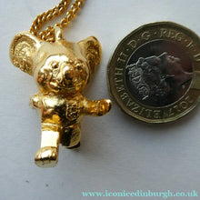 Load image into Gallery viewer, 1980s Austriallian Team Official Mascot. Willy the Koala Gold Necklace
