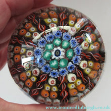 Load image into Gallery viewer, Vintage 1970s Early Perthshire Paperweight. Vibrant Colours Millefiori Canes
