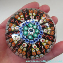 Load image into Gallery viewer, Vintage 1970s Early Perthshire Paperweight. Vibrant Colours Millefiori Canes
