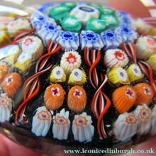 Load image into Gallery viewer, Vintage 1970s Early Perthshire Paperweight. Vibrant Colours Millefiori Canes
