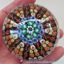 Load image into Gallery viewer, Vintage 1970s Early Perthshire Paperweight. Vibrant Colours Millefiori Canes
