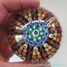 Load image into Gallery viewer, Vintage 1970s Early Perthshire Paperweight. Vibrant Colours Millefiori Canes
