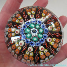 Load image into Gallery viewer, Vintage 1970s Early Perthshire Paperweight. Vibrant Colours Millefiori Canes
