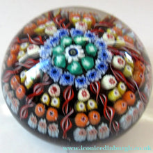 Load image into Gallery viewer, Vintage 1970s Early Perthshire Paperweight. Vibrant Colours Millefiori Canes
