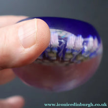 Load image into Gallery viewer, 1980s Perthshire Glass Paperweight. Smaller Size. Dark Blue Ground Eleven Spokes &amp; Millefiori Canes - Paperweight
