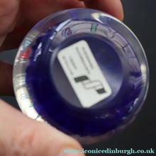 Load image into Gallery viewer, 1980s Perthshire Glass Paperweight. Smaller Size. Dark Blue Ground Eleven Spokes &amp; Millefiori Canes - Paperweight
