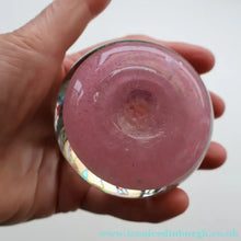 Load image into Gallery viewer, Vintage Scottish PERTHSHIRE Paperweight. Sugar Pink Ground, 10 Short Spokes &amp; Millefiori Canes
