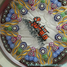 Load image into Gallery viewer, Vintage 1980s PERTHSHIRE PAPERWEIGHT. Millefiori Ground with Train Motif (PP 56) - Perthshire Paperweight
