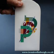 Load image into Gallery viewer, 1980s ROSENTHAL Studio-Line Porcelain Constructivist "Alphabet" Vase (Letter P). Designed by Marcello Morandini. 7 1/4 inches

