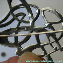 Load image into Gallery viewer, SCOTTISH SILVER BROOCH. Amorphic Shape in the Form of a Dragon by Declan Killen 1980s
