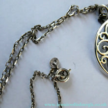 Load image into Gallery viewer, Stylish Vintage Scottish Silver Pendant with Opal Style Inclusion. 1980s Edinburgh Hallmark - Vintage Handbag
