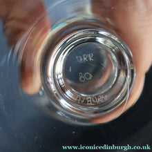 Load image into Gallery viewer, 1980s SCOTTISH STUDIO GLASS. Large Wine Glass with Engraved Deer Design by Norman Orr  (1924 - 1993)
