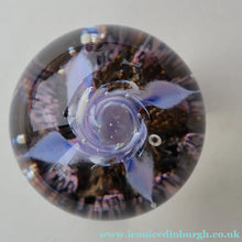 Load image into Gallery viewer, Early SELKIRK GLASS 1980s Scottish Paperweight.  MAGNUM Size with etched inscription and date on the base
