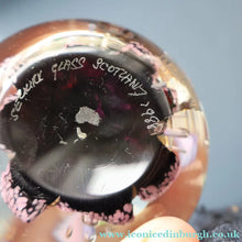 Load image into Gallery viewer, Early SELKIRK GLASS 1980s Scottish Paperweight.  MAGNUM Size with etched inscription and date on the base

