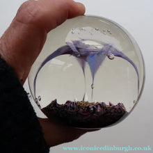 Load image into Gallery viewer, Early SELKIRK GLASS 1980s Scottish Paperweight.  MAGNUM Size with etched inscription and date on the base
