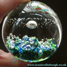 Load image into Gallery viewer, Pair of Early Scottish Selkirk Glass Paperweights Signed &amp; with original labels
