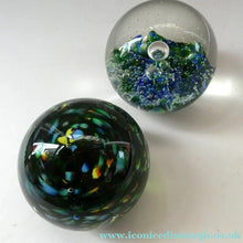 Load image into Gallery viewer, Pair of Early Scottish Selkirk Glass Paperweights Signed &amp; with original labels
