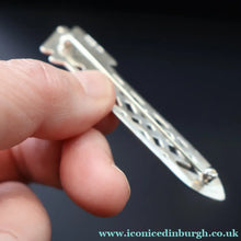 Load image into Gallery viewer, Vintage SHETLAND SILVER Decorative Kilt Pin Style Brooch. Hallmarked Edinburgh 19
