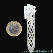 Load image into Gallery viewer, Vintage SHETLAND SILVER Decorative Kilt Pin Style Brooch. Hallmarked Edinburgh 19
