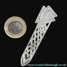 Load image into Gallery viewer, Vintage SHETLAND SILVER Decorative Kilt Pin Style Brooch. Hallmarked Edinburgh 19
