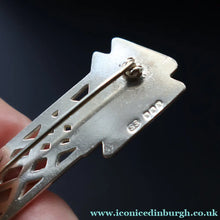 Load image into Gallery viewer, Vintage SHETLAND SILVER Decorative Kilt Pin Style Brooch. Hallmarked Edinburgh 19

