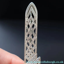Load image into Gallery viewer, Vintage SHETLAND SILVER Decorative Kilt Pin Style Brooch. Hallmarked Edinburgh 19
