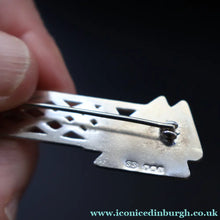 Load image into Gallery viewer, Vintage SHETLAND SILVER Decorative Kilt Pin Style Brooch. Hallmarked Edinburgh 19
