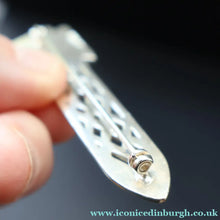 Load image into Gallery viewer, Vintage SHETLAND SILVER Decorative Kilt Pin Style Brooch. Hallmarked Edinburgh 19
