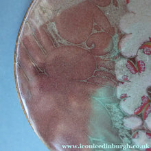 Load image into Gallery viewer, STUDIO POTTERY. Heavy Duty Trivet or Teapot Stand with Abstract Floral Motifs. Crich Pottery (Diana Worthy). 8 inch diameter
